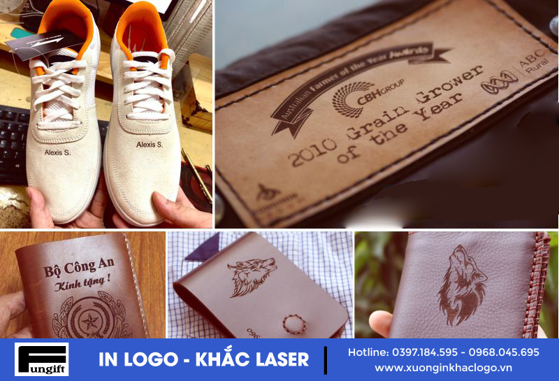 Gia công khắc laser theo yêu cầu lên các sản phẩm đồ da