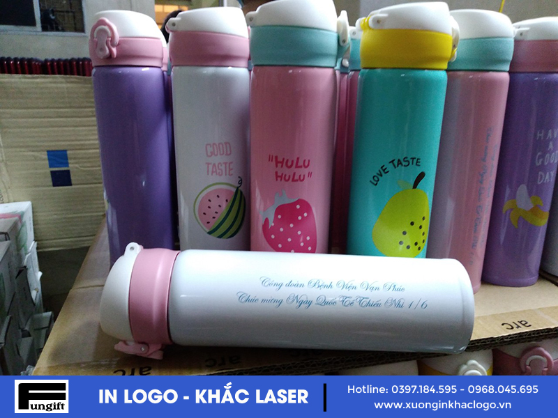 Bình giữ nhiệt inox in logo