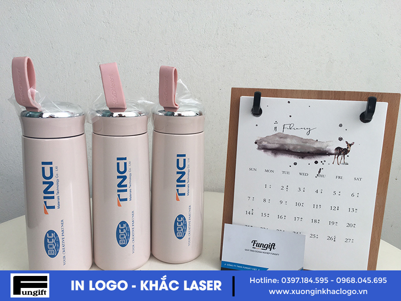 In chữ lên bình giữ nhiệt inox