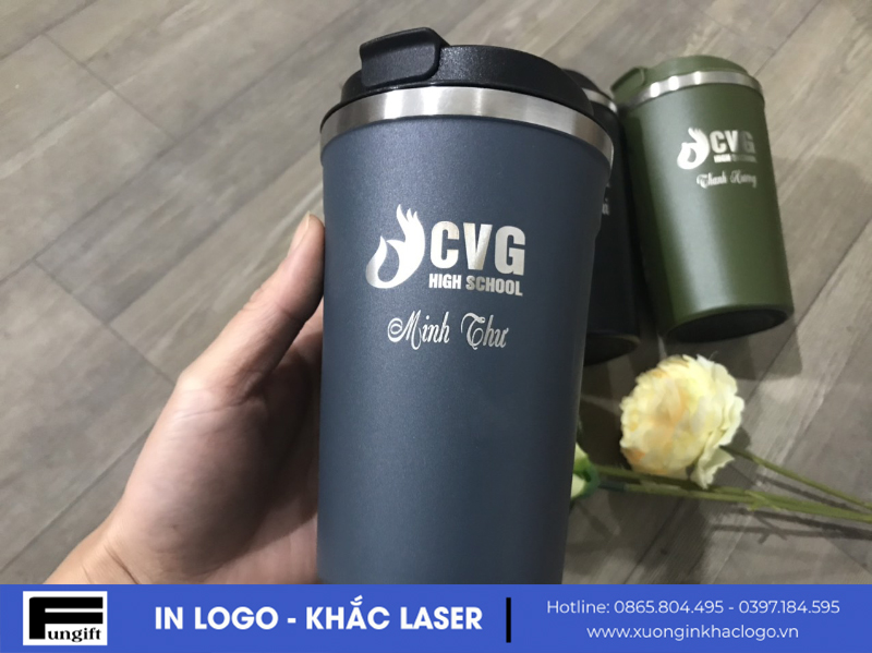 Ly giữ nhiệt inox khắc laser