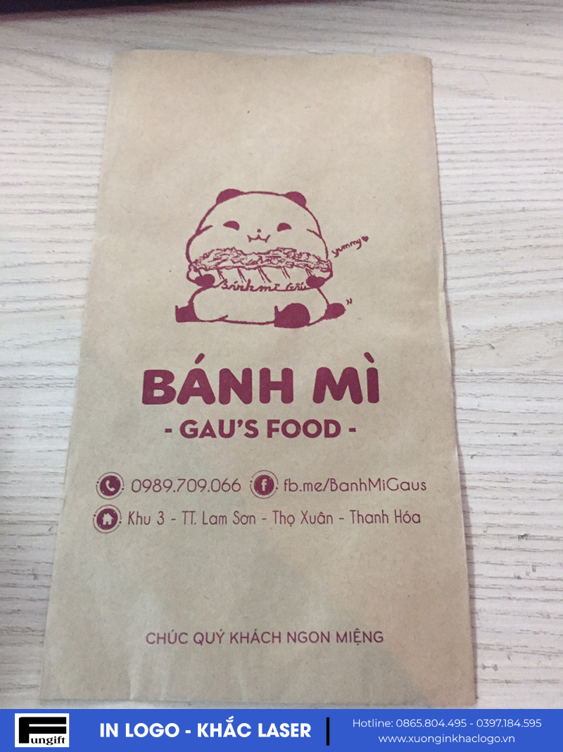 Túi đựng bánh mì in logo