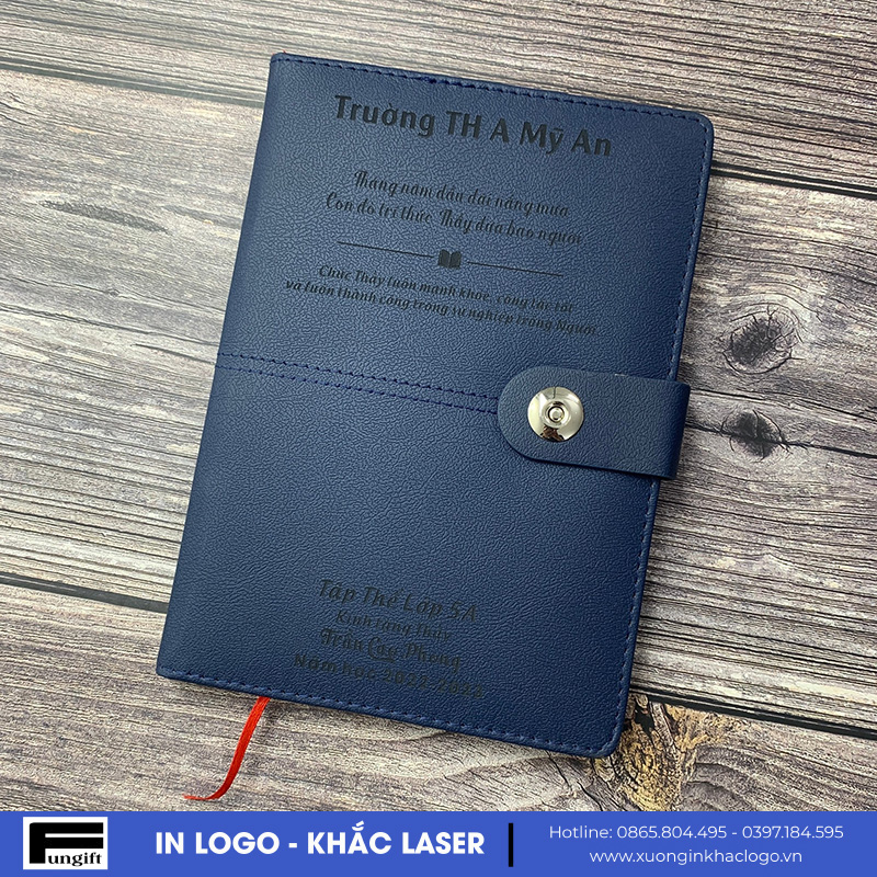 Sổ tay bìa da khắc tên theo yêu cầu