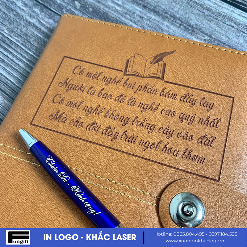 Sổ tay cao cấp khắc logo, chữ theo yêu cầu