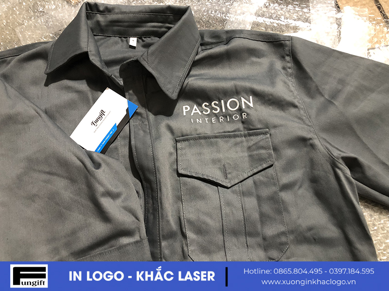 Đồng phục bảo hộ in logo passion interior