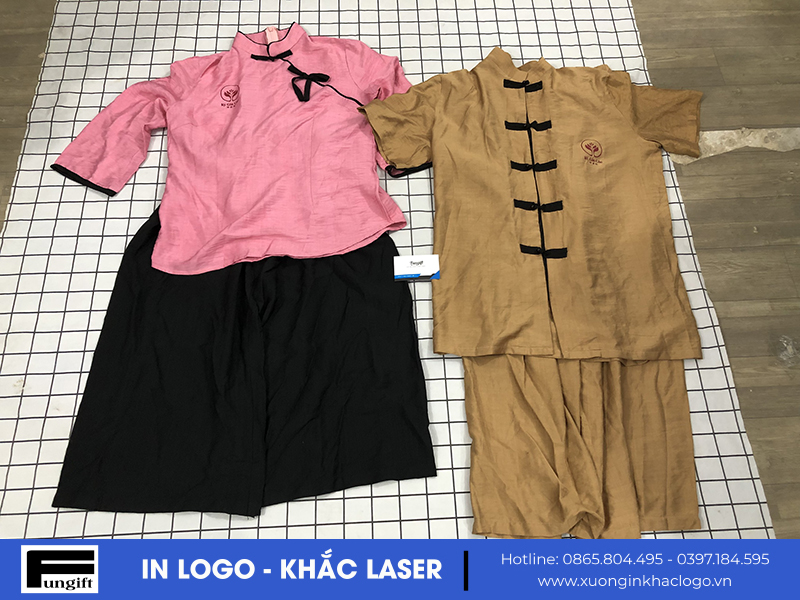 In logo Kỳ Gia Các lên quần áo cho cả nam và nữ