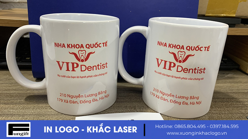 Bộ Quà Tặng 4 Món Bình - Sổ - Bút - Cốc In Logo VIP Dentist