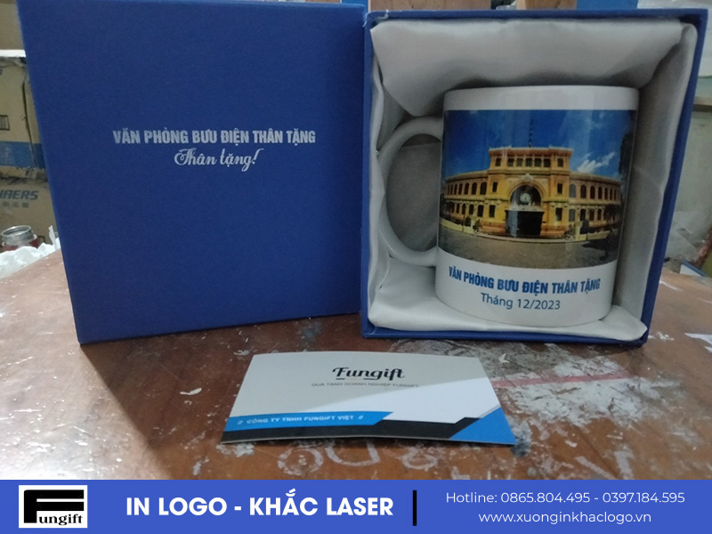 Cốc sứ in hình ảnh văn phòng bưu điện