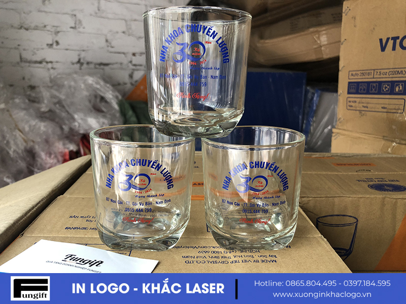 Ly thủy tinh in logo giá rẻ