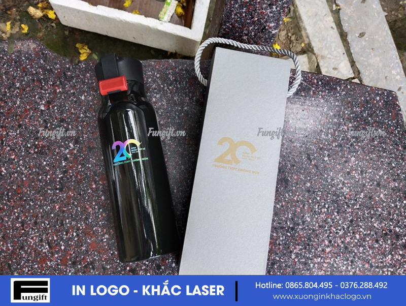 Bình giữ nhiệt in logo kèm hộp