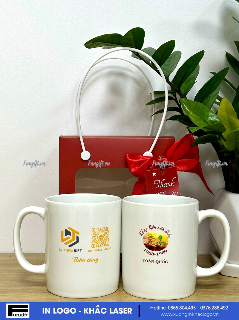 In logo lên cốc sứ làm quà