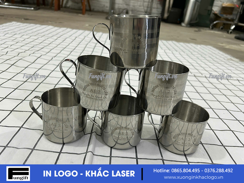 Cốc Uống Nước Bằng Inox Khắc Tên Quà Tặng THCS Nam Từ Liêm