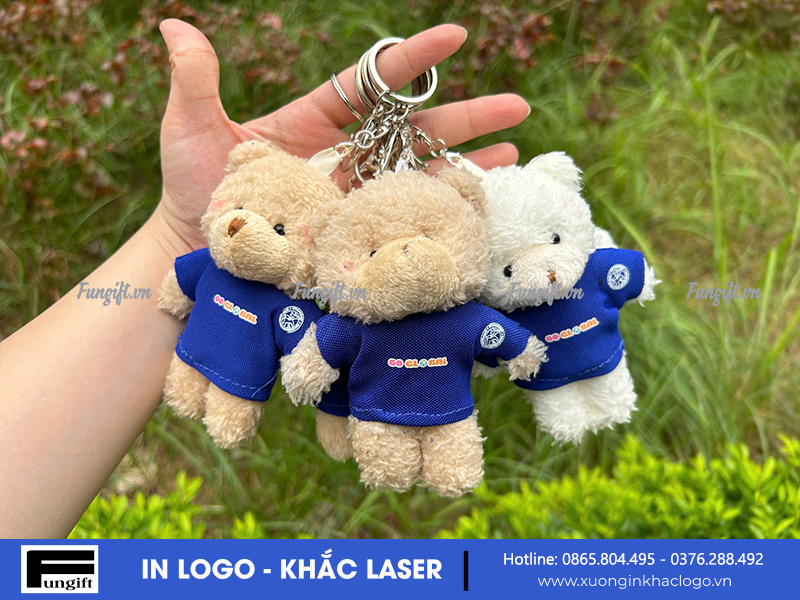 Sản xuất gấu móc khóa in tên