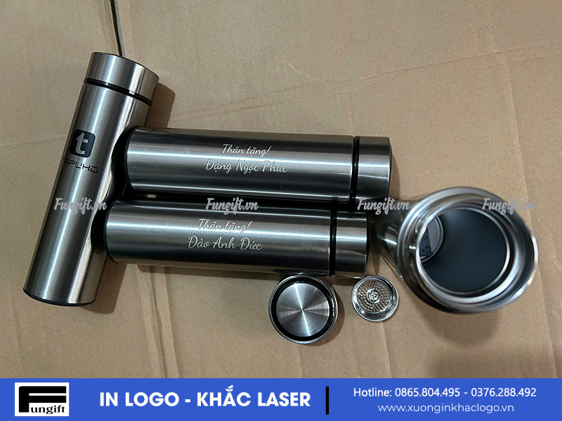 Bình inox giữ nhiệt khắc tên