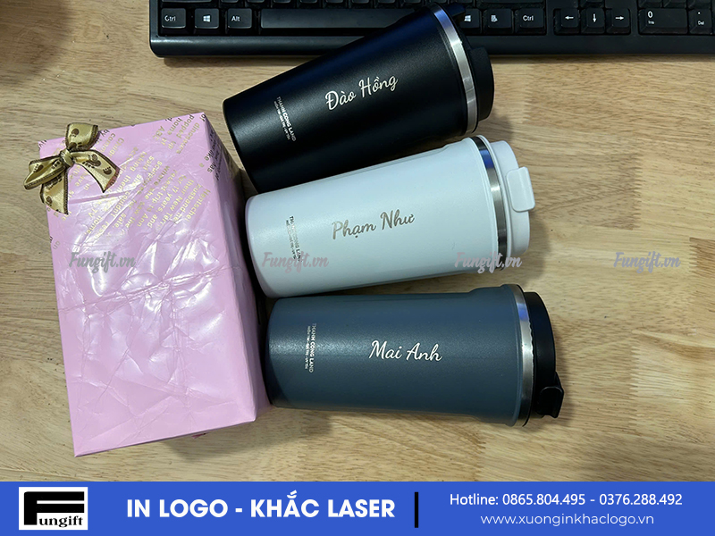 Cốc coffee khắc tên làm quà tặng