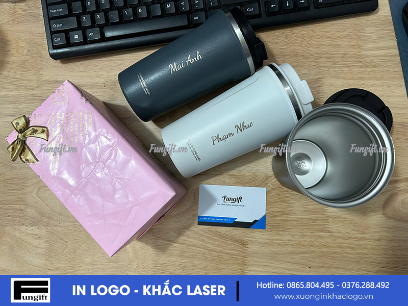 Hộp quà cốc giữ nhiệt khắc tên
