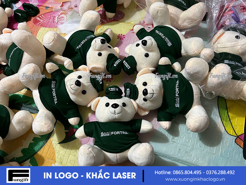In logo lên gấu nhồi bông