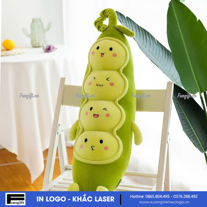 In logo lên gố ôm hạt đậu