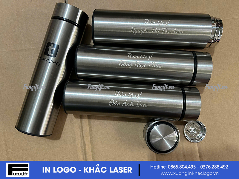 Mẫu bình giữ nhiệt inox khắc tên