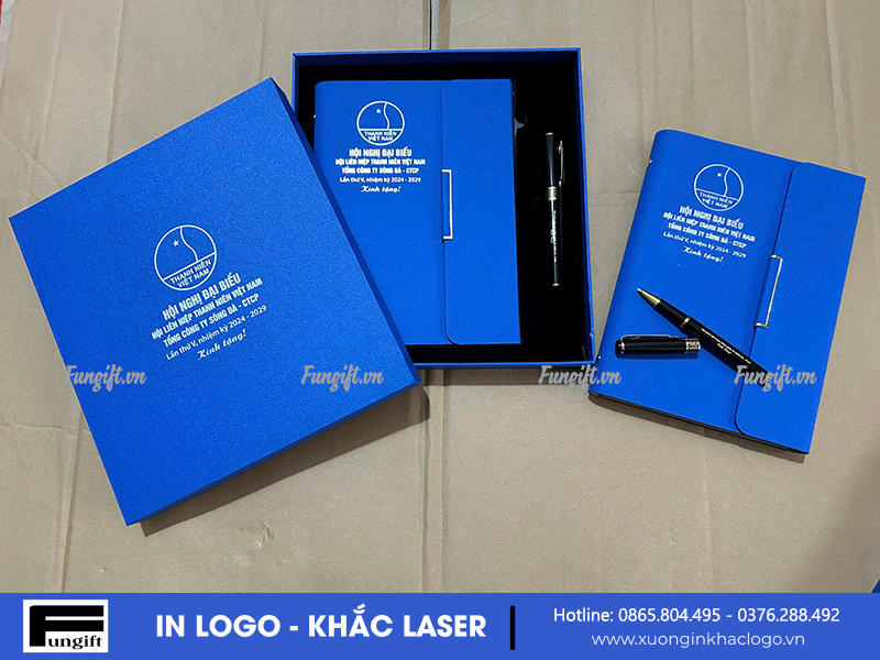 Mẫu sổ bút ký khắc logo