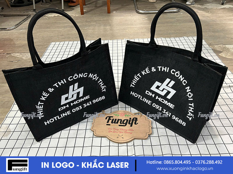 Túi vải giả đay in logo