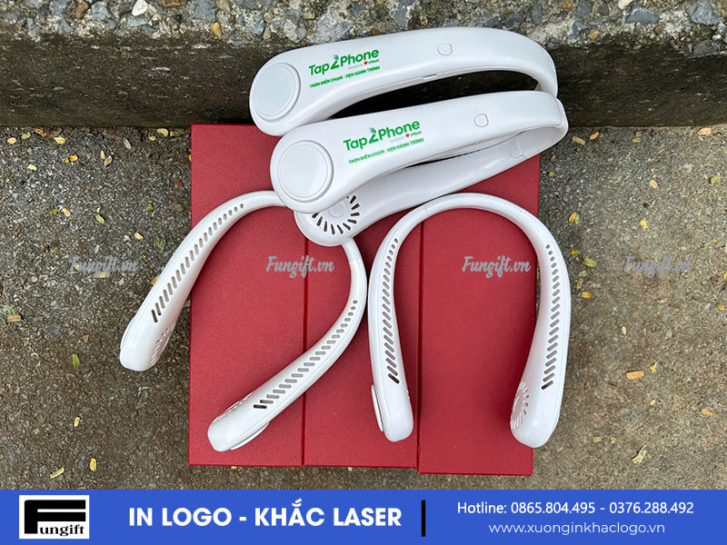 Xưởng in logo quạt đeo cổ