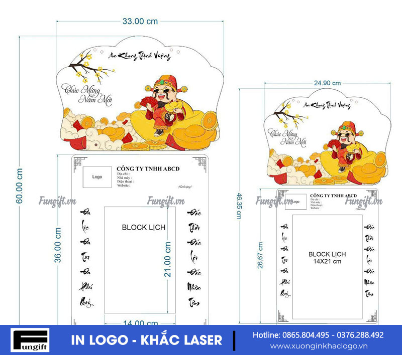 Thiết kế khung treo lịch theo yêu cầu