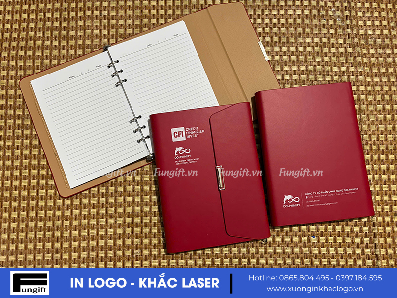 Sổ Da In Logo Doanh Nghiệp Làm Quà Tặng Dolphinity Giá Rẻ