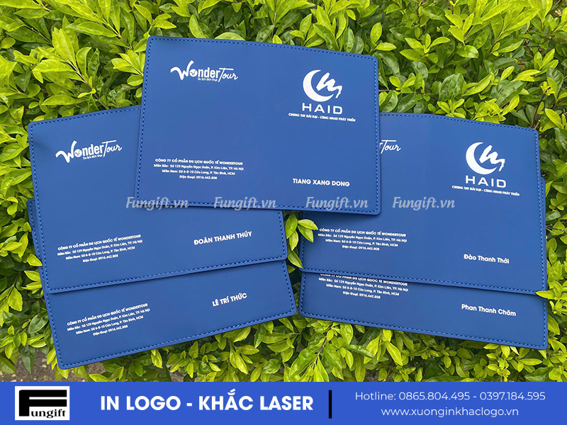Xưởng may ví passport da in logo