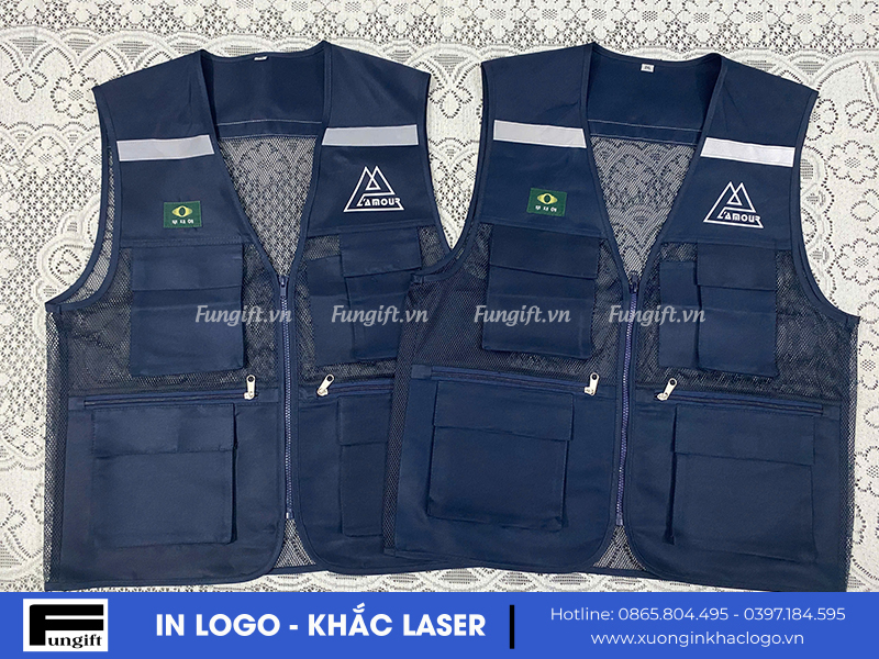 Áo gile bảo hộ lưới in logo