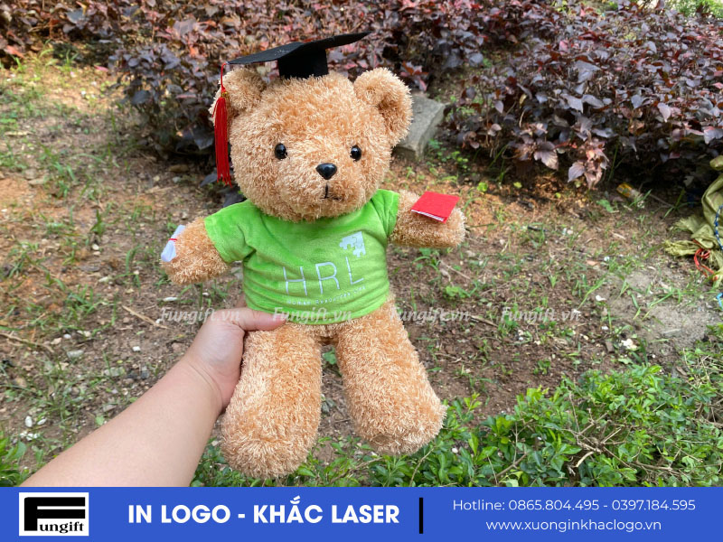 Gấu bông in logo kèm phụ kiện