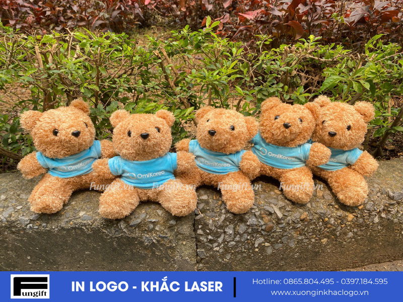 Mẫu gấu bông sản xuất in logo