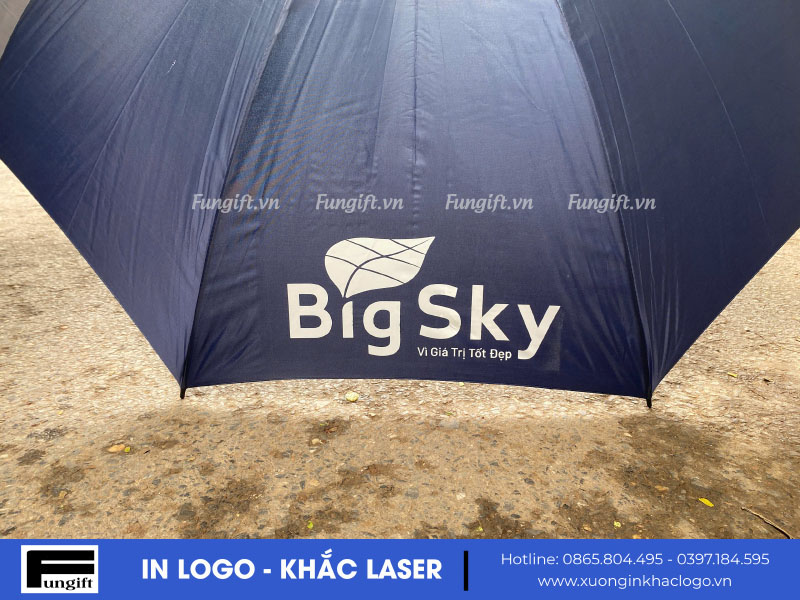 Mẫu ô tráng bạc in logo công ty