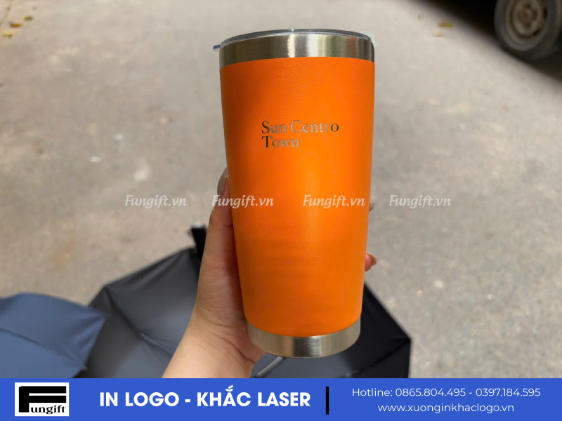 Ly giữ nhiệt quà tặng in logo có ống hút