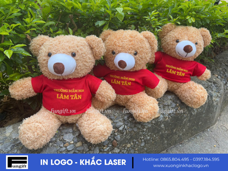 Quà tặng gấu bông in logo trường mầm non