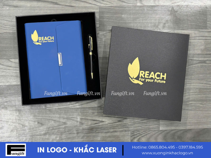 Giftset sổ bút kèm hộp in logo