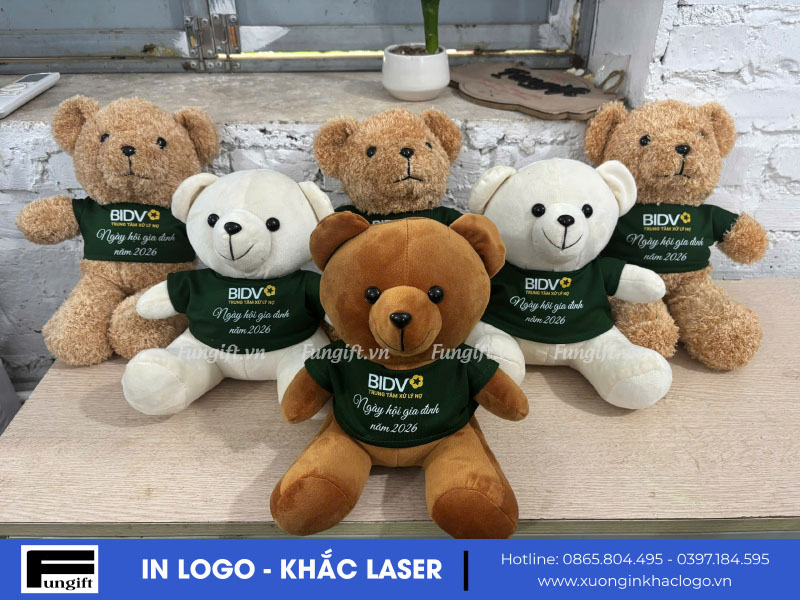 Gấu bông in logo theo yêu cầu