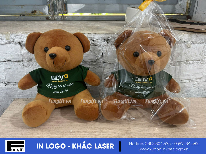 Nhận in logo lên gấu bông theo yêu cầu