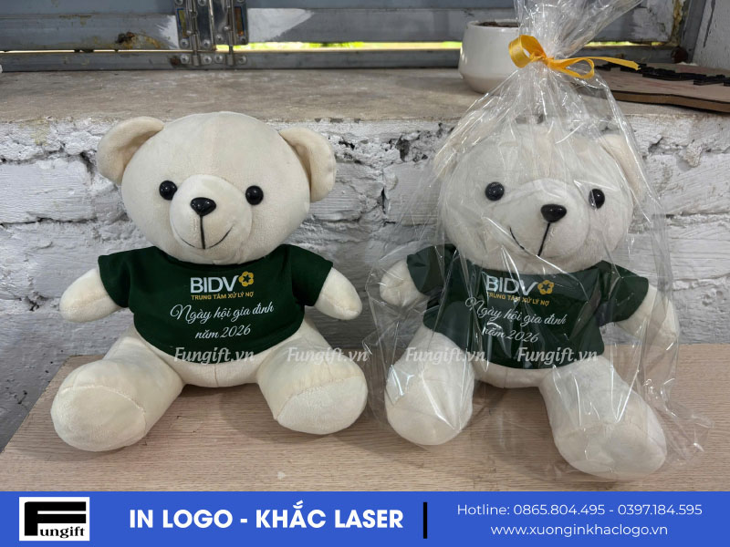 Quà tặng gấu bông teddy in logo