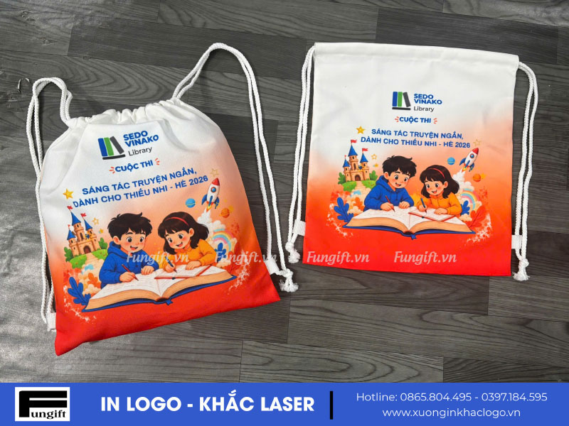 Xưởng may balo dây rút số lượng lớn tại Hà Nội