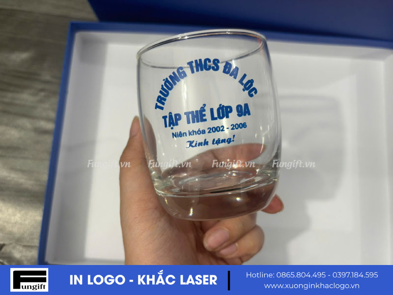 In logo lên bộ cốc thủy tinh