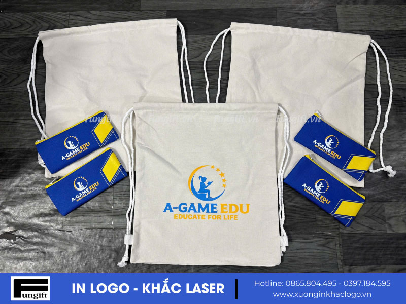 Túi canvas dây rút in logo theo yêu cầu